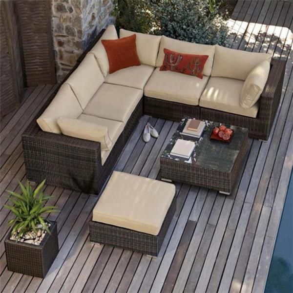 Terrace Rattan Couch Outdoor Unfolded Comfortable Outdoor Sofa