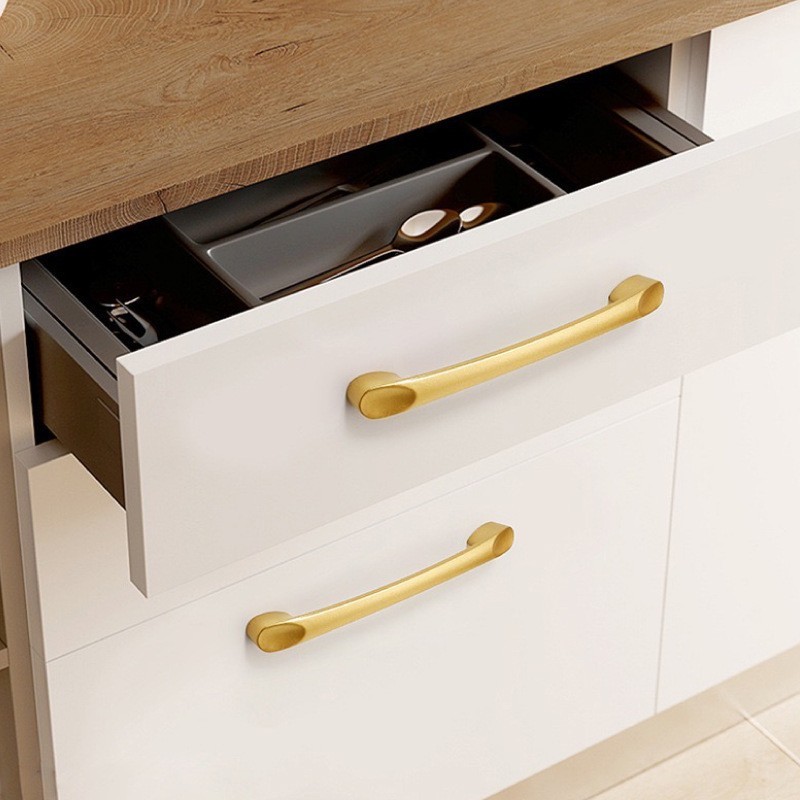 Modern Simple Luxury Golden Aluminum Alloy Durable Rectangle Cabinet Door Handle Invisible Kitchen Gym Closet Wardrobe Drawer