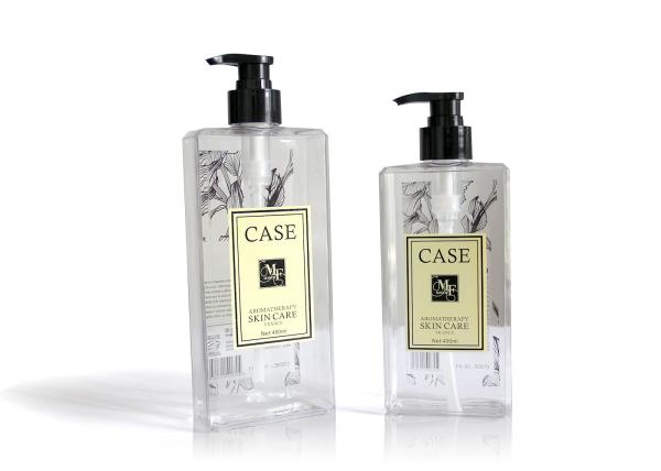 480ml Decorative Shampoo And Conditioner Bottles , Clear Plastic Refillable Shampoo Bottles