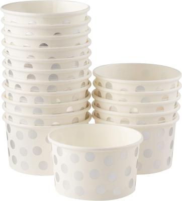 Silver Foil Polka Dots 12 Oz 8 Oz  Biodegradable Recyclable Hot And Cold Paper Cups