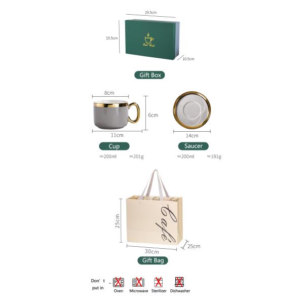 Классический фарфоровый стакан и тарелка набор кофе чайная чашка с тарелкой День отца подарки идеи