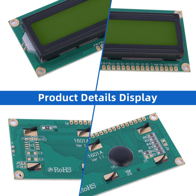 Cyrillic Yellow Green Film 1601A Character Dot Matrix Screen 16X1 Support Scheme Development