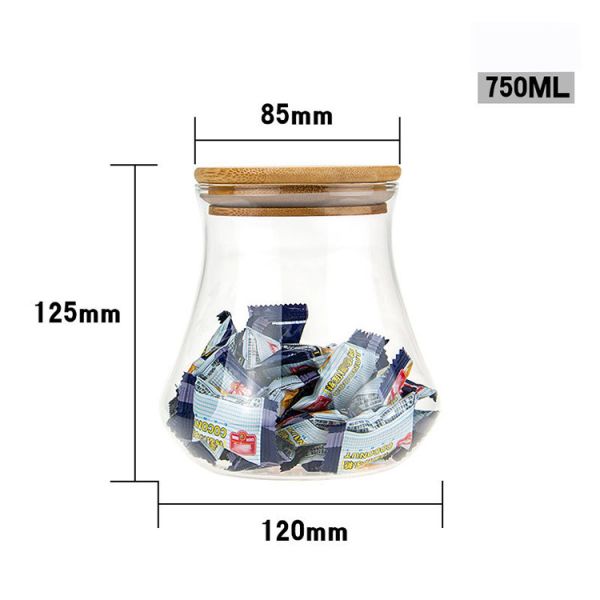Heat Resistance Borosilicate Glass Canister Jar With Airtight Bamboo Lid Food Storage