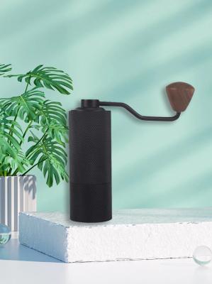 Smaller Portable Burr Plastic Outdoor Coffee Grinder With Walnut Handle