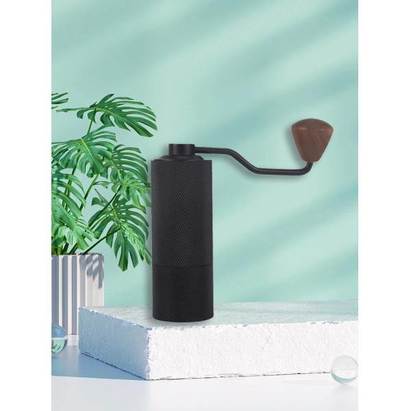 Stainless Steel Handle Aluminum Black Coffee Grinder With Burr