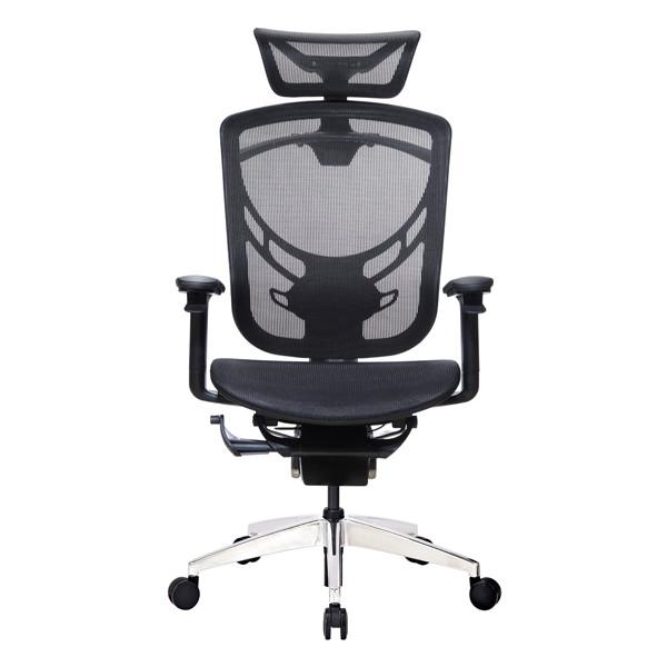 Foam Lumbar Black PA High Back Swivel Chairs SHS Class 4 Gas Lift Ergonomic Office