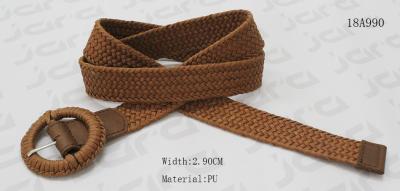 Fashion Wax Rope Womens Braided Belt Buckle In Brown For Lady In 29mm