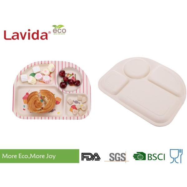 Tasteless Food Safe Bamboo Baby Dinner Set Big Size With Delicate Appearance