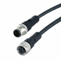 Flexível 3 pinos M12 Power M12 Conectores de fio Cabo Macho Fêmea Externo Sensor à prova d'água