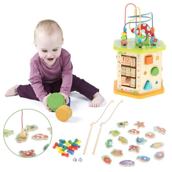 Большие игрушки куба деятельности, Montessori соответствуя штабелирующ Pentatonic письмо рояля уча для девушек мальчиков младенца детей Нового Года младенческих Куб деятельности при Montessori большой деревянный для младенца младенца детей Нового Года