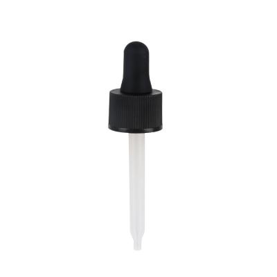 18/410 Black Matte Striped Cosmetic Dropper With Strong Suction Plastic Pipette Dropper