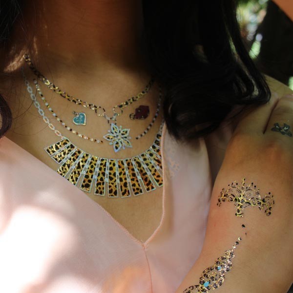 DIY Temporary Flash Tattoos Glitter Tattoos Products Gold Metallic Body Tattoos