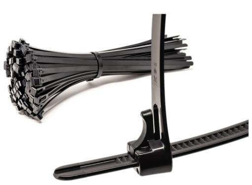 100 упаковки черных нилоновых галстуков Strong и 80mm-1220mm Длина 1,8mm-9mm Ширина