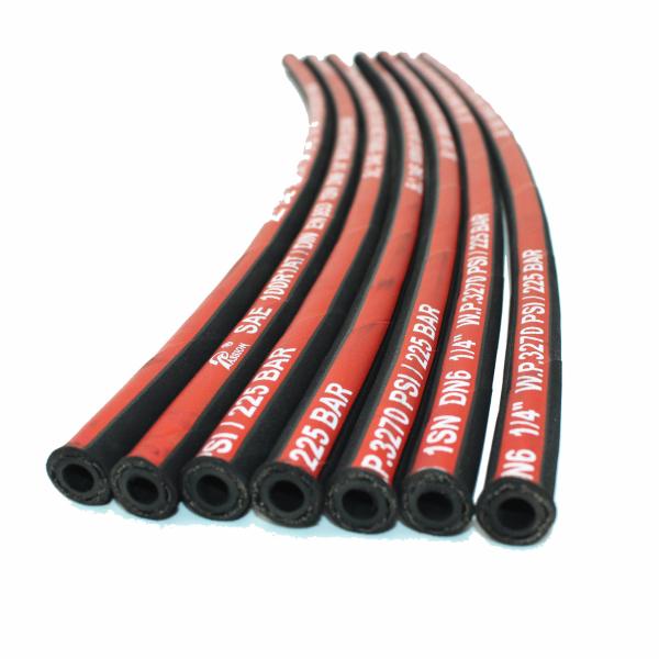 SAE 100 R1AT High Pressure Hydraulic Hose , Wire Braided Rubber Hose