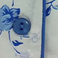 Cute Blue Floral Printed Womens Pyjama Sets / Ladies Nightwear Shorts Set For Autumn