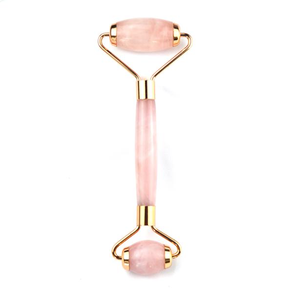 Anti Aging Facial Roller Rose Quartz Gua Sha Massage Roller for Face Accessory