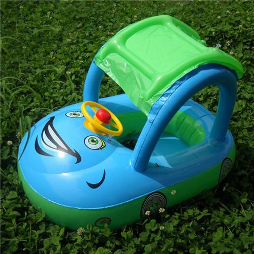 Inflatable Baby Float Seat Boat Tube Ring Car Sun shade Water Swimming Pool Portable