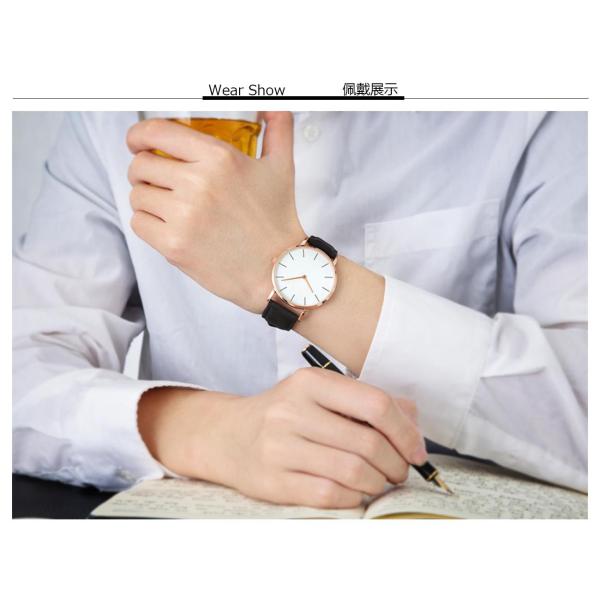 Ultra Thin Case Womens Fashion Watch PVD Plated With Genuine Leather Strap