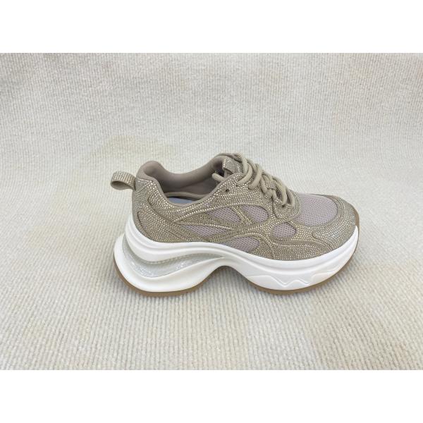 Heightening Bling Rhinestone Sneakers Microfiber Velvet Bling Trainers Womens