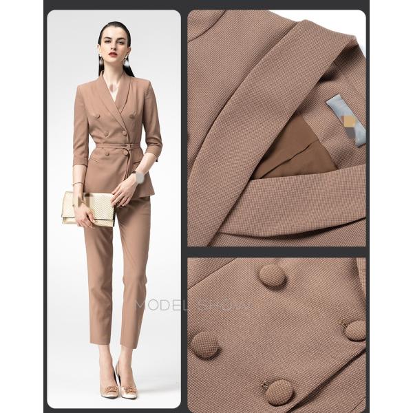 Мода на заказ хлопчатобумажный костюм с двойной грудью одежда брюки для женщин дамы офисные костюмы