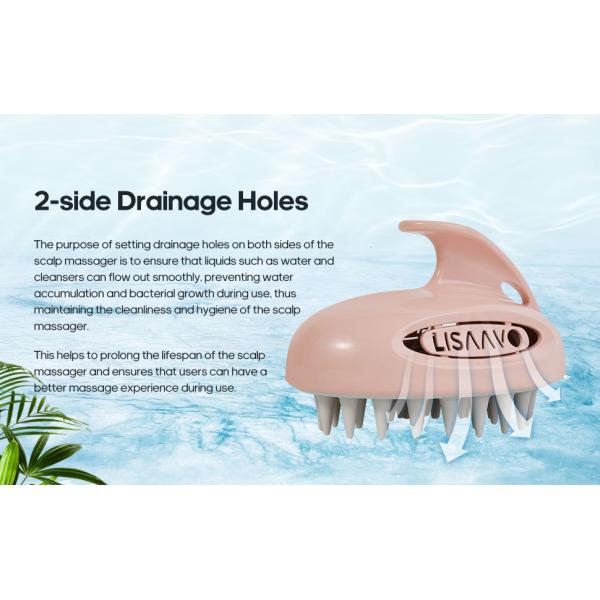 3 Interchangeable Scrubber Scalp Massager Pink Hair Washing Scalp Brush