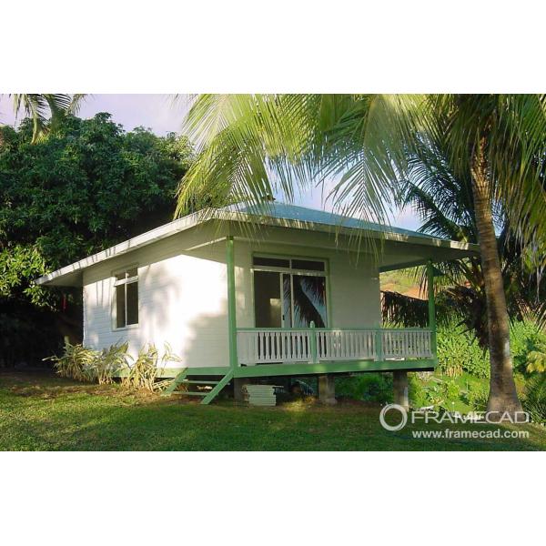 Одно бунгало пляжа спальни стальное, небольшие Prefab наборы дома, светлое стальное учреждение