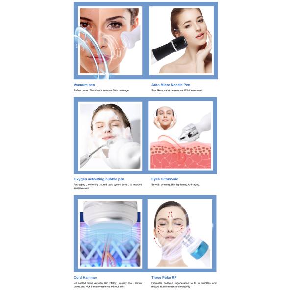 Многофункциональное оборудование для очистки лица с аквапилированием, кислородным струем Hydra Hydro Dermabrasion с анализатором кожи