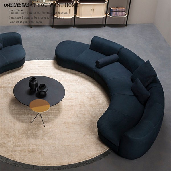 Кожаный голубой бархат обил набор кресла диван-кровати современный кожаный