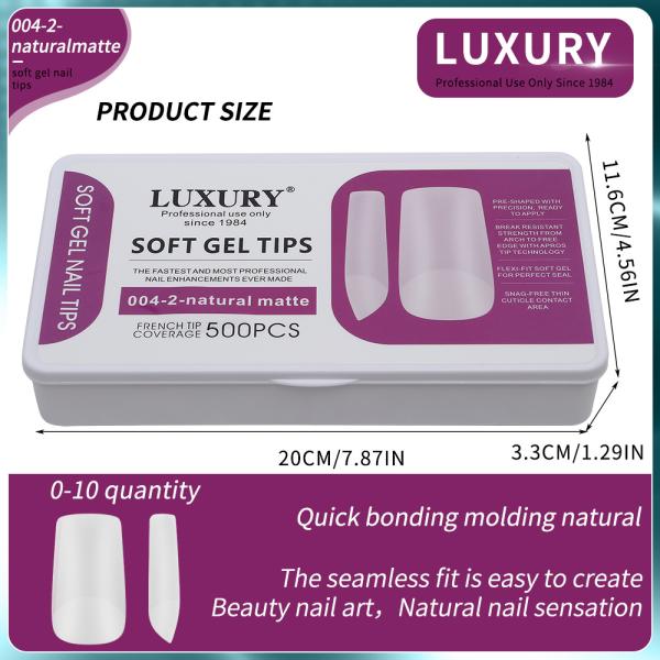500PCS/Box French Press on Nails Fake Nail Tips for Extension Nail Manicure