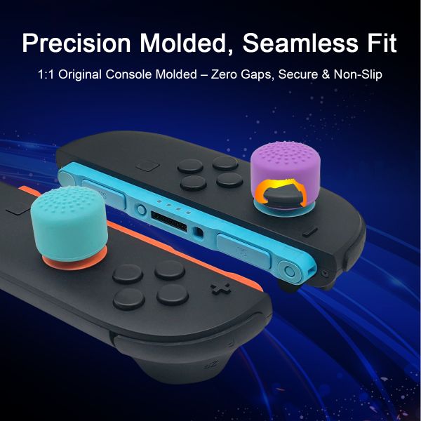 8 in 1 Silicone Thumb Caps with 3 Height Options for Ultimate Control New Colors for Nintendo Switch 2 Thumb Grip Kit