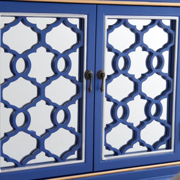 Hand Painting E1 MDF 3mm Mirror 150cm Width Solid Wood Cabinets