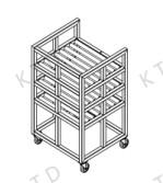 Vertical Industrial Trolley Stainless Steel Baking Plate Roller Trolley