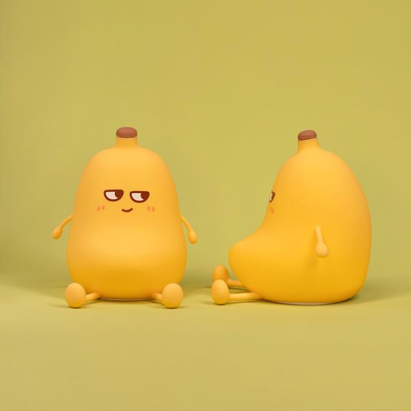 Bananes mignonnes dessin animé Fruits LED Nuit Lumière Lampe silicone Sensor tactile Temps USB Rechargeable Chambre d'enfant cadeau d'anniversaire