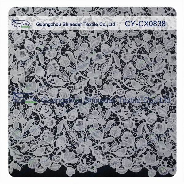 Floral Embroideried 100 Polyester Lace Fabric / Home Decor Fabric