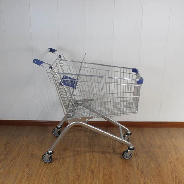 125L Retail Galvanized European Market Supermarket Shopping Trolley