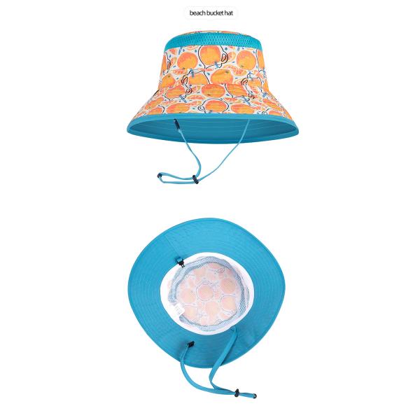 Adjustable Neck Flap Childrens Bucket Hats 46cm UV Protection OEM ODM