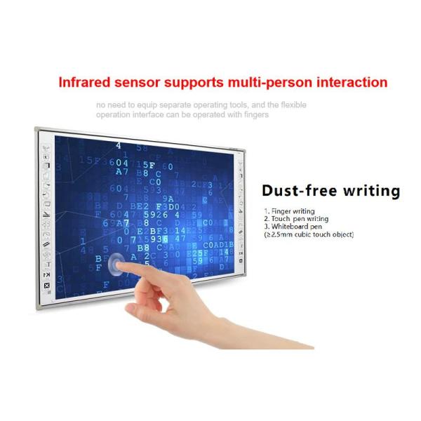 83 Inch Interactive Whiteboard with Optional I3/i5/i7/i9 CPU 10 Point 60 Million Touches 3840*2160 Resolution