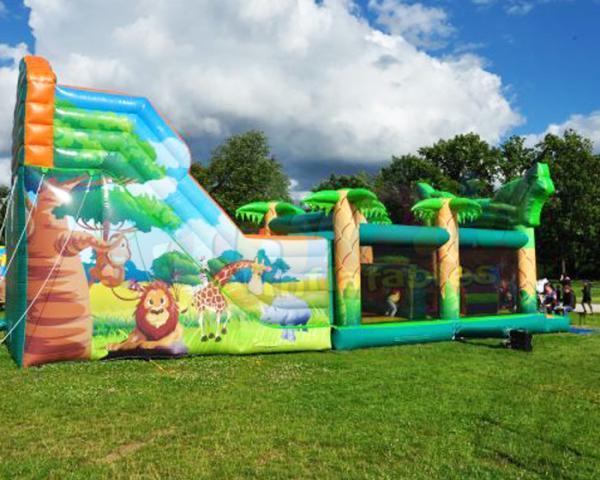 obstáculo inflável comercial da corrediça da escola que salta o castelo Bouncy