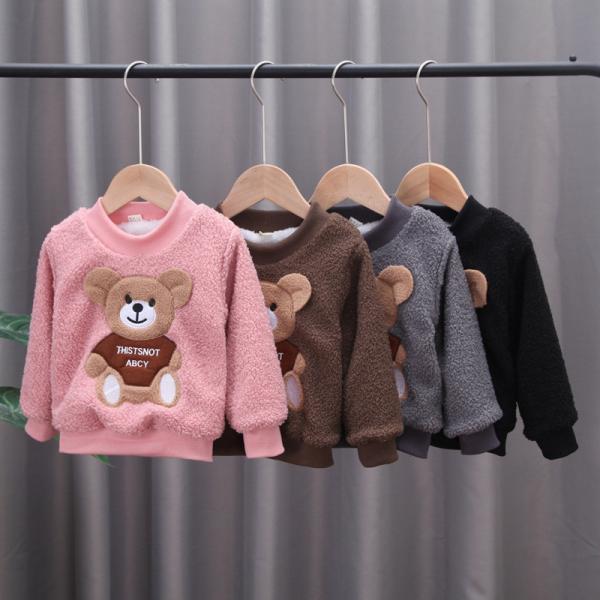 Camiseta do urso da roupa das crianças do inverno