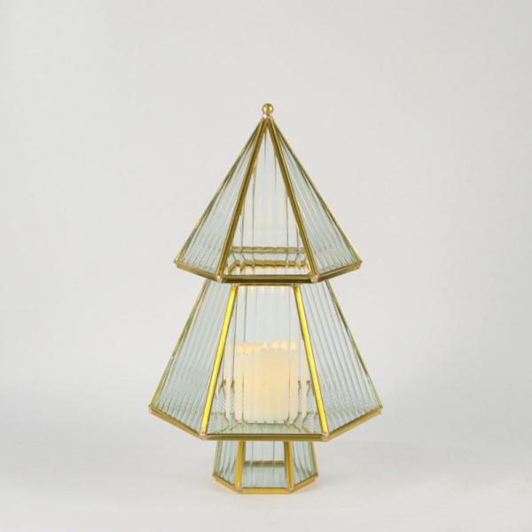 Christmas tree glass artifact garden cover candlestick ornaments desktop storage box pagoda tower logo shape