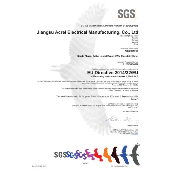 ADL200N-CT/D16 Single Phase Din Rail MID Energy Meter RS485 for ev charging piles