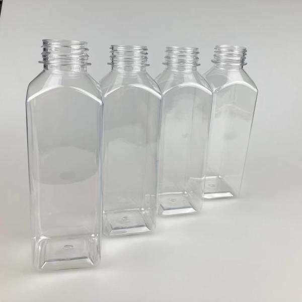 Bouteille de jus carré de 60 ml 120 ml 250 ml 350 ml 500 ml avec couvercle noir