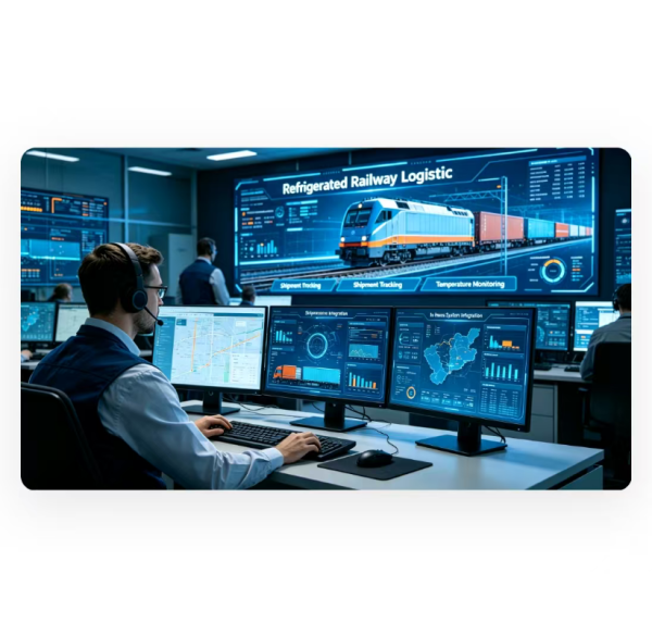 Cross Border Railway Freight Service , Refrigerated Railway Logistics Solution