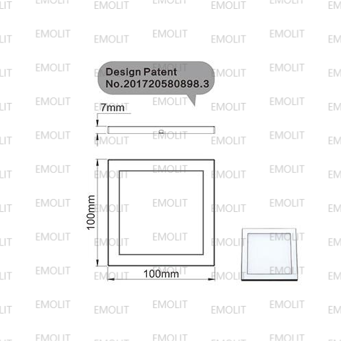 Flat Square Wall Installation LED Furniture Cabinet Lamp Magnet Cover CE Approval