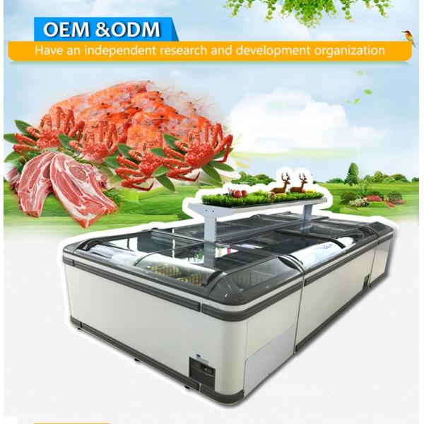 Глубокая грудь Коммерческий остров морозильник Супермаркет Холодильник Прямая охлаждение