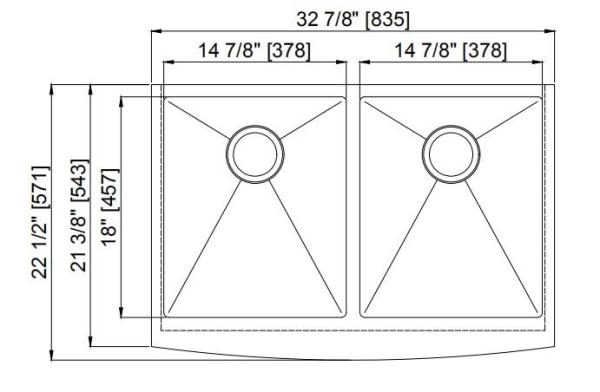 Polished Surface Apron Stainless Steel Kitchen Sink Undermount Installation