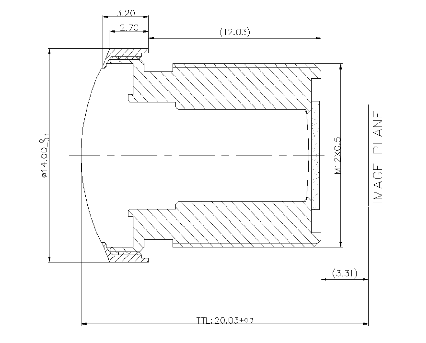 2.0mm F2.1 M12 Fisheye Lens 180 Degree Ultra Wide 6G+IR Ultra Low CRA 10.3 Degree Smart Video Doorbell Peephole Camera