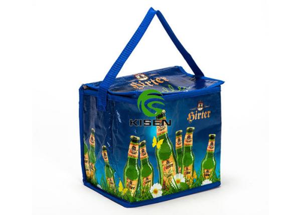 Portable 6 Pack Soft Sided Coolers , PP Woven Beer Cooler Bag For Shopping