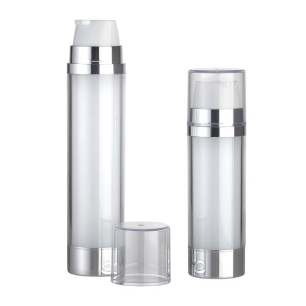 JL-LB315B 20ml×2 30ml×2 HDPE Dual Chamber Bottle  Lotion With Single Actuator Double Nozzle