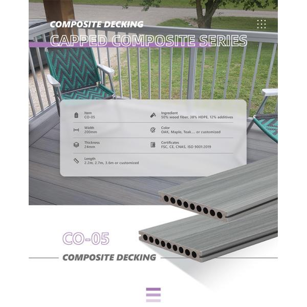 Зерно древесины 3D доск 2.2m Antisepsis террасы на открытом воздухе составное украшая